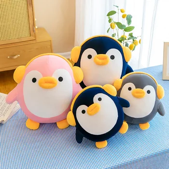2021 nové slúchadlá penguin bábika plyšové hračky roztomilý kolo malý tučniak bábika klip nohu vankúš na spanie