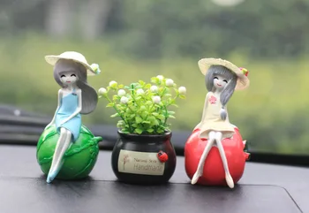 Dievčatá módne auto ozdoby na auto dekorácií sľubný ovocných rastlín črepníkové malé čerstvé auto aromaterapia v mene vlasy
