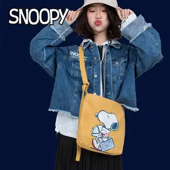 Nové 2022 Sanrio Kawaii Snoopy Žena Taška Plátno Taška Messenger Bag Taška cez Rameno Študent Tote Bag Taška na Hračky pre Chlapcov