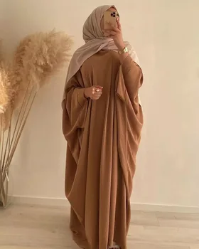 Skromný Moslimských Abaya Jeden Kus Batwing Modlitba Odev Žien Nida Hidžáb Oblečenie Jilbab Kaftan Islam Dubaj Turecko Župan Ramadánu