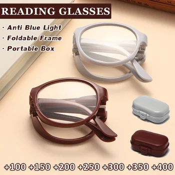 Ženy, Muži Skladacie Okuliare na Čítanie Presbyopia Okuliare, Anti Modré Svetlo Nearsighted Okuliare s Prenosné Puzdro +100 až +400